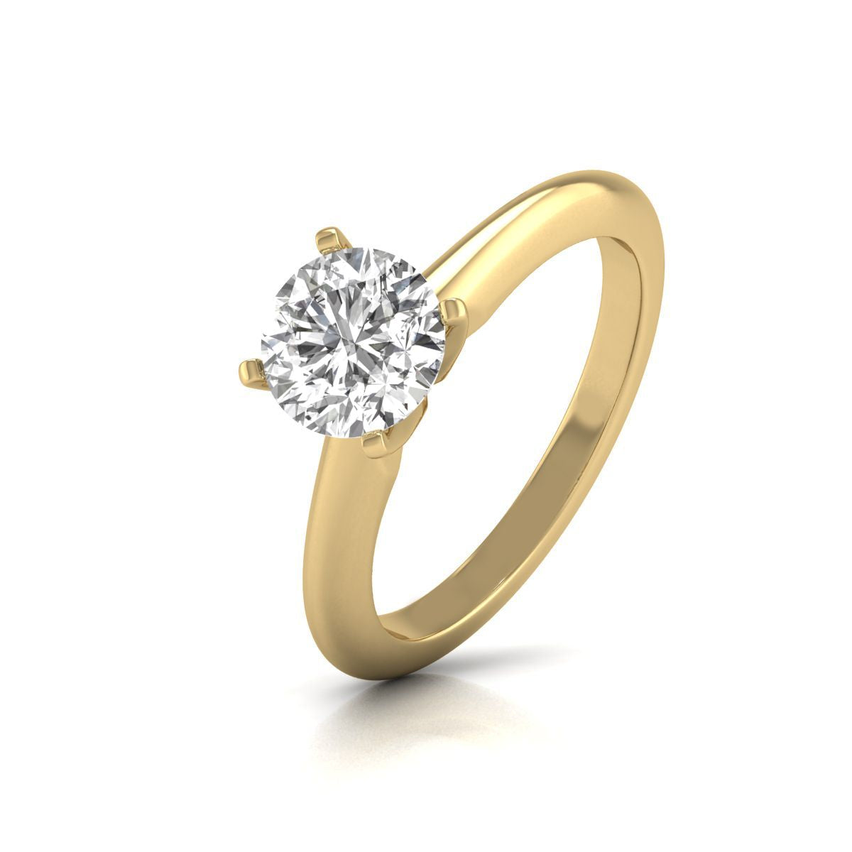 Diana M Lab 14KT YG 1.50ct TW LGD 4 Prong SOLITAIRE RING