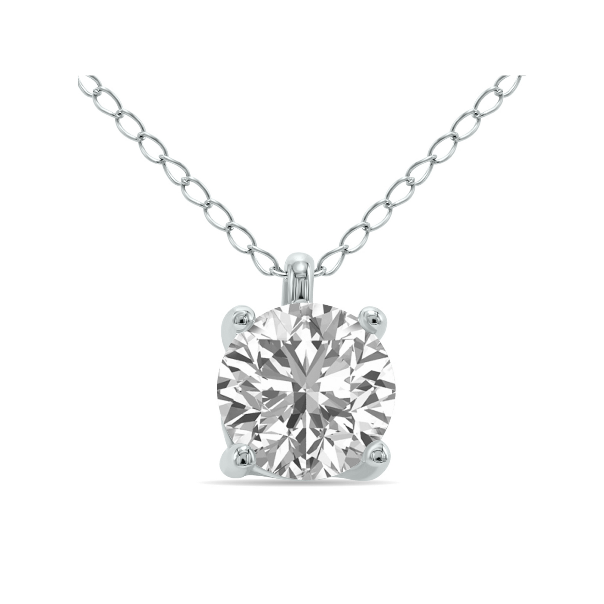 1.5 Carat Solitaire Pendant In 14K White Gold