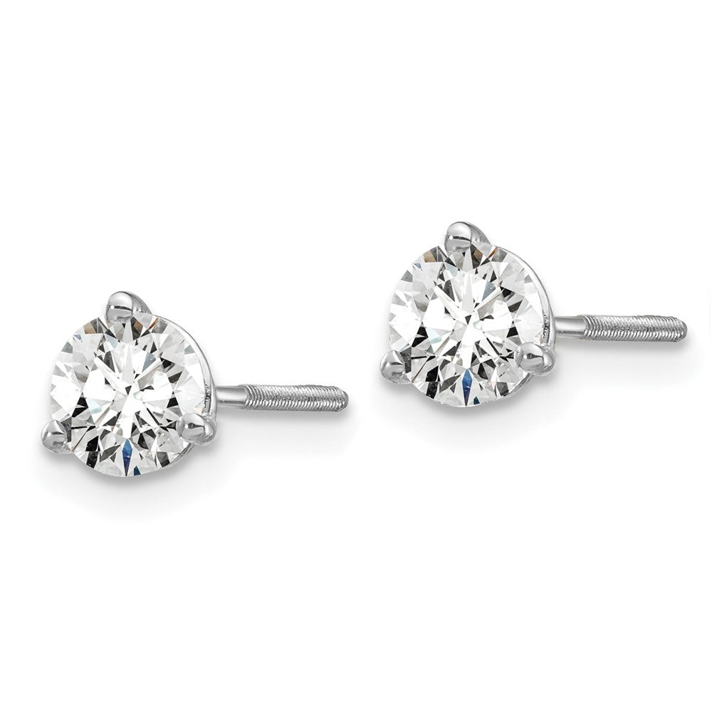 14k Gold 2/3 CT Round Lab Grown Diamond Stud Earrings Screw Back VS Clarity D-E Color
