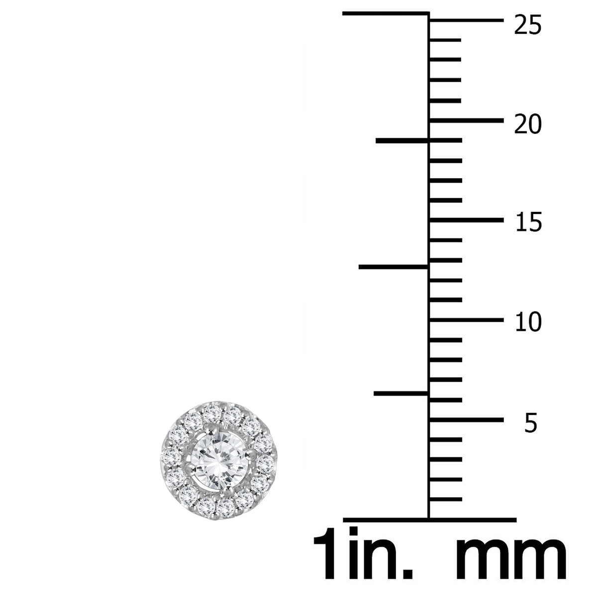 3/8 CTW Genuine Diamond Halo Earrings 10K White Gold