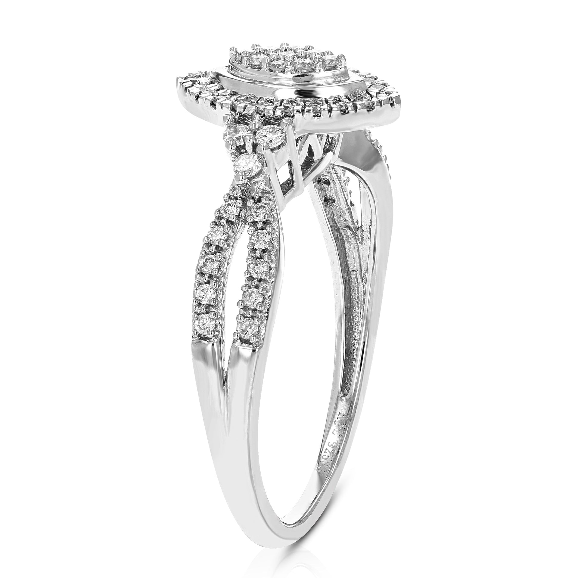 1/3 cttw Round Cut Lab Grown Diamond Engagement Ring .925 Sterling Silver Prong Set