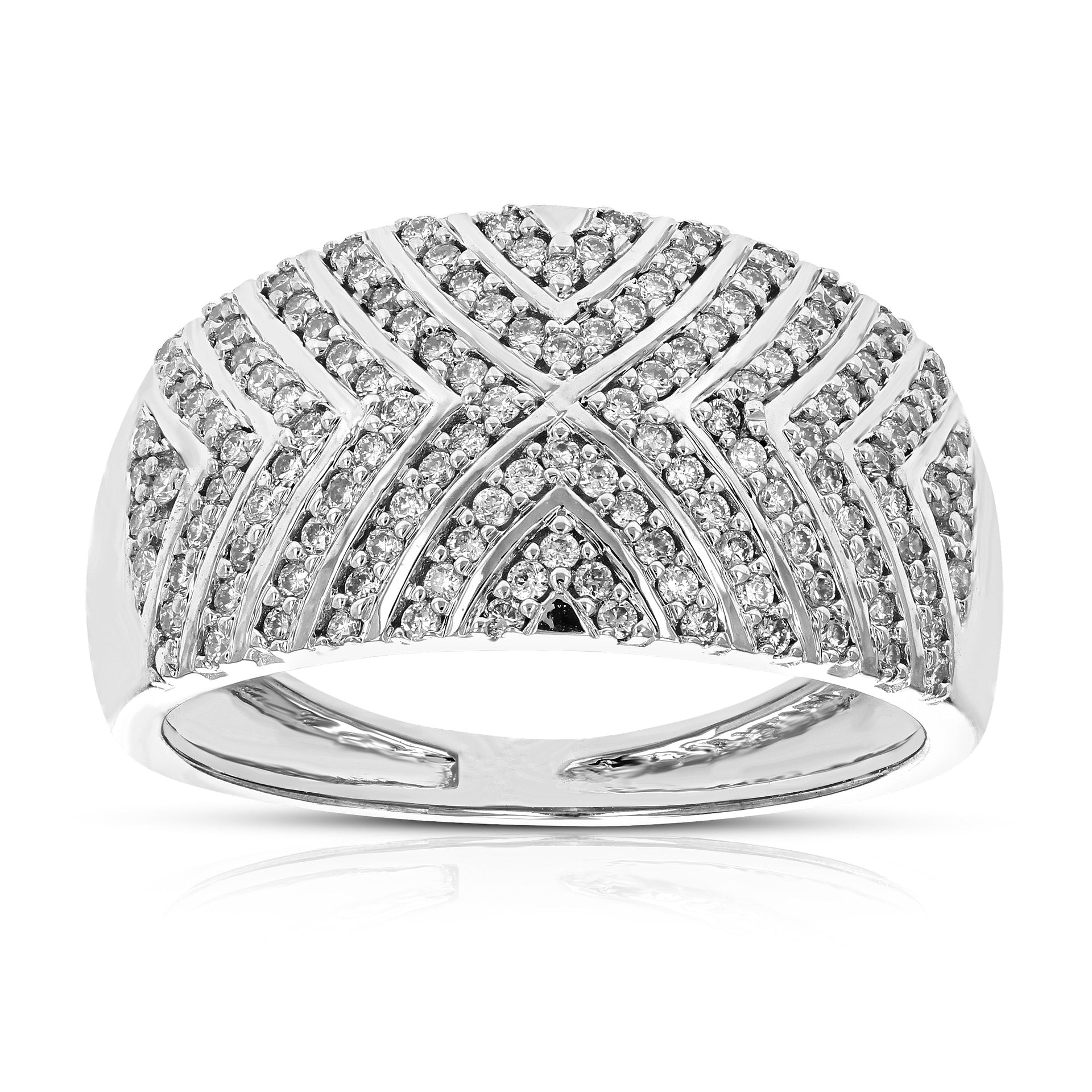 1/2 cttw Round Lab Grown Diamond .925 Sterling Silver Engagement Ring