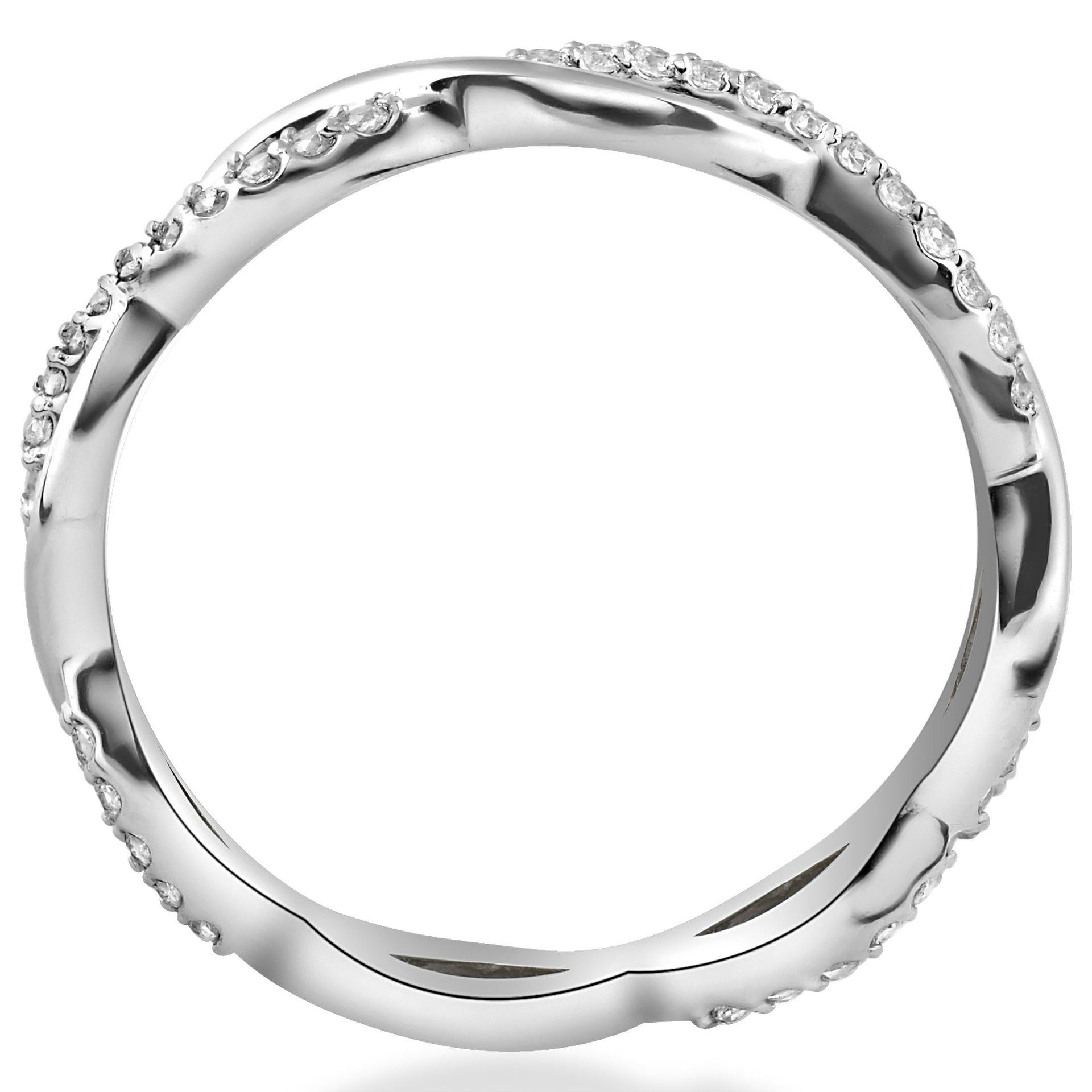 1/3cttw Diamond Infinity Eternity Wedding Ring Stackable 14k White Gold