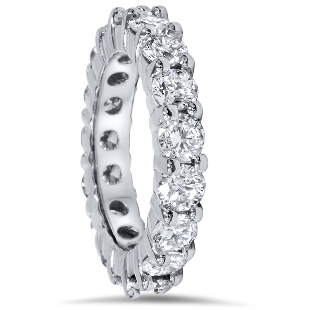 4Ct Diamond Platinum Eternity Ring Womens Wedding Stackable Band