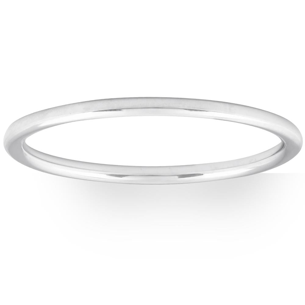 Thin Wire Round Dome 10k Gold High Polished Wedding Band Stackable Ring