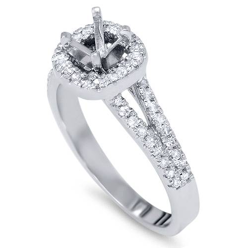 1/3ct Diamond Halo Ring 14K White Gold