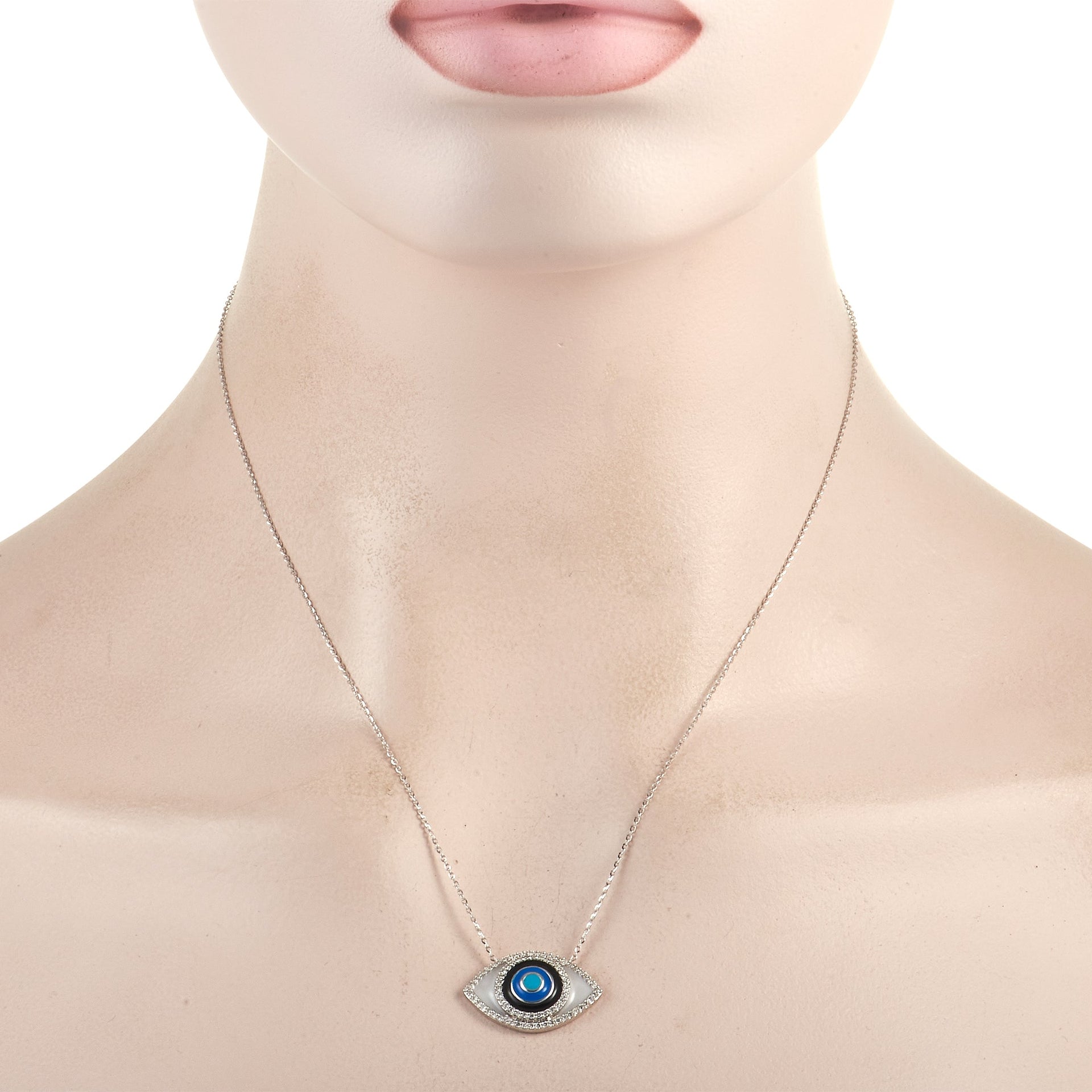 MFCO22 14K White Gold Diamond Necklace