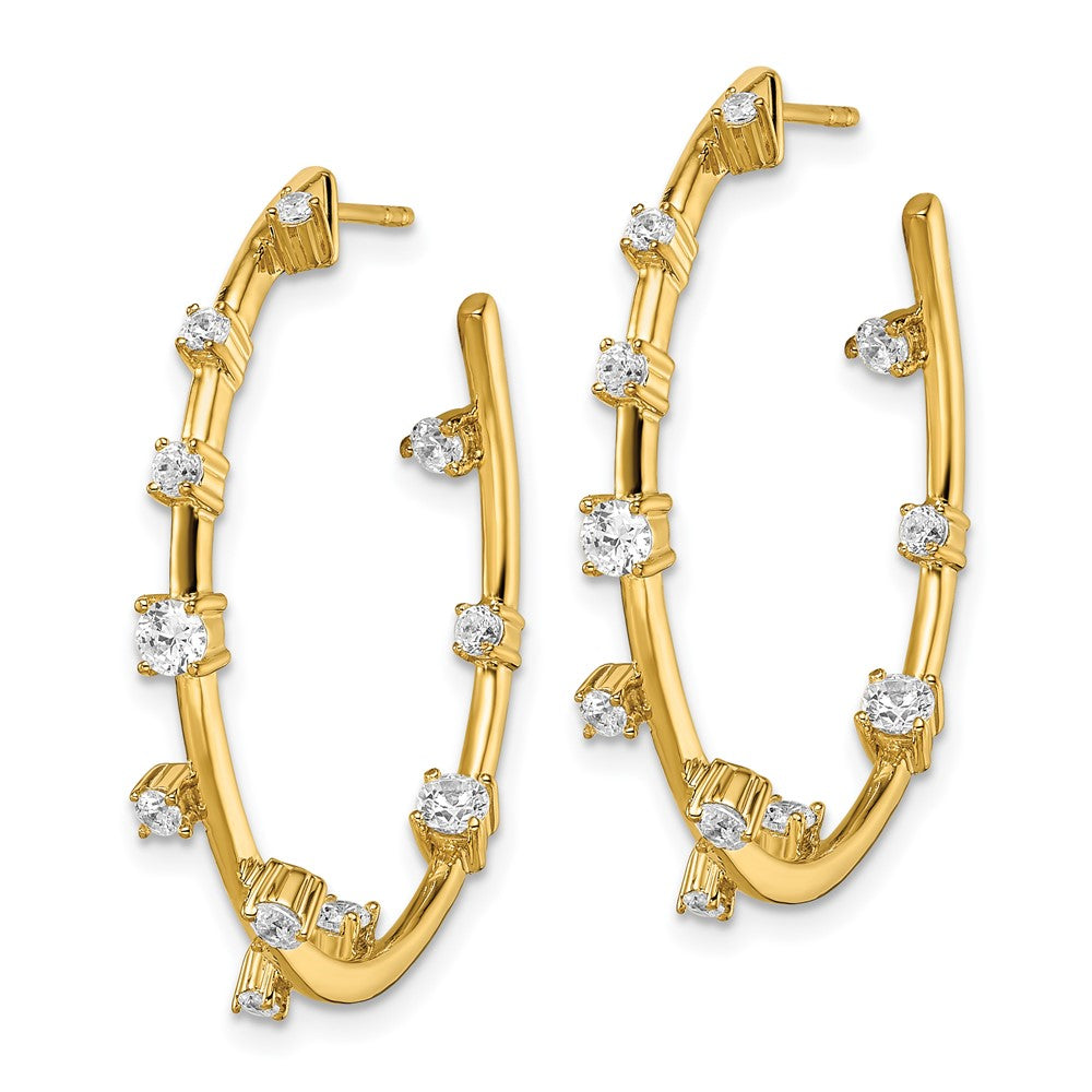 14k Yellow Gold 1 CT Lab Grown Diamond Hoop Earrings VS Clarity D-E Color