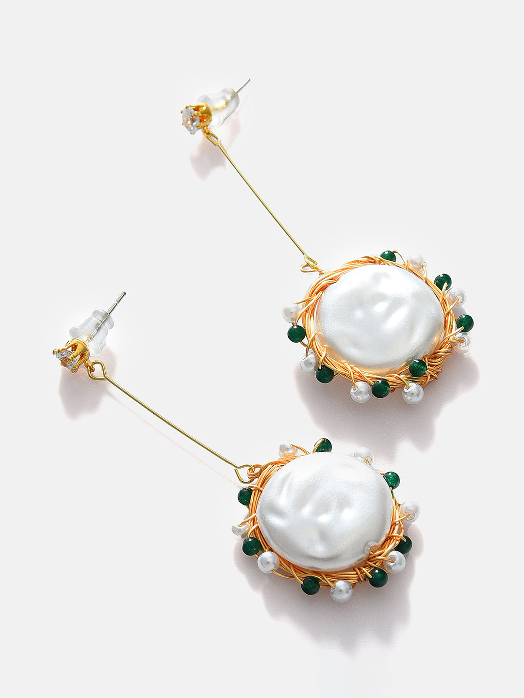 Gold Plated Pearl Beaded Drop Earring