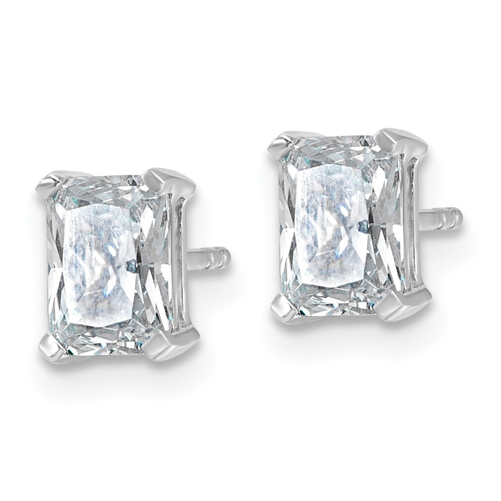 14k White Gold Radiant 1 1/2 CT Lab Grown Diamond Stud Earrings VS Clarity G-H Color