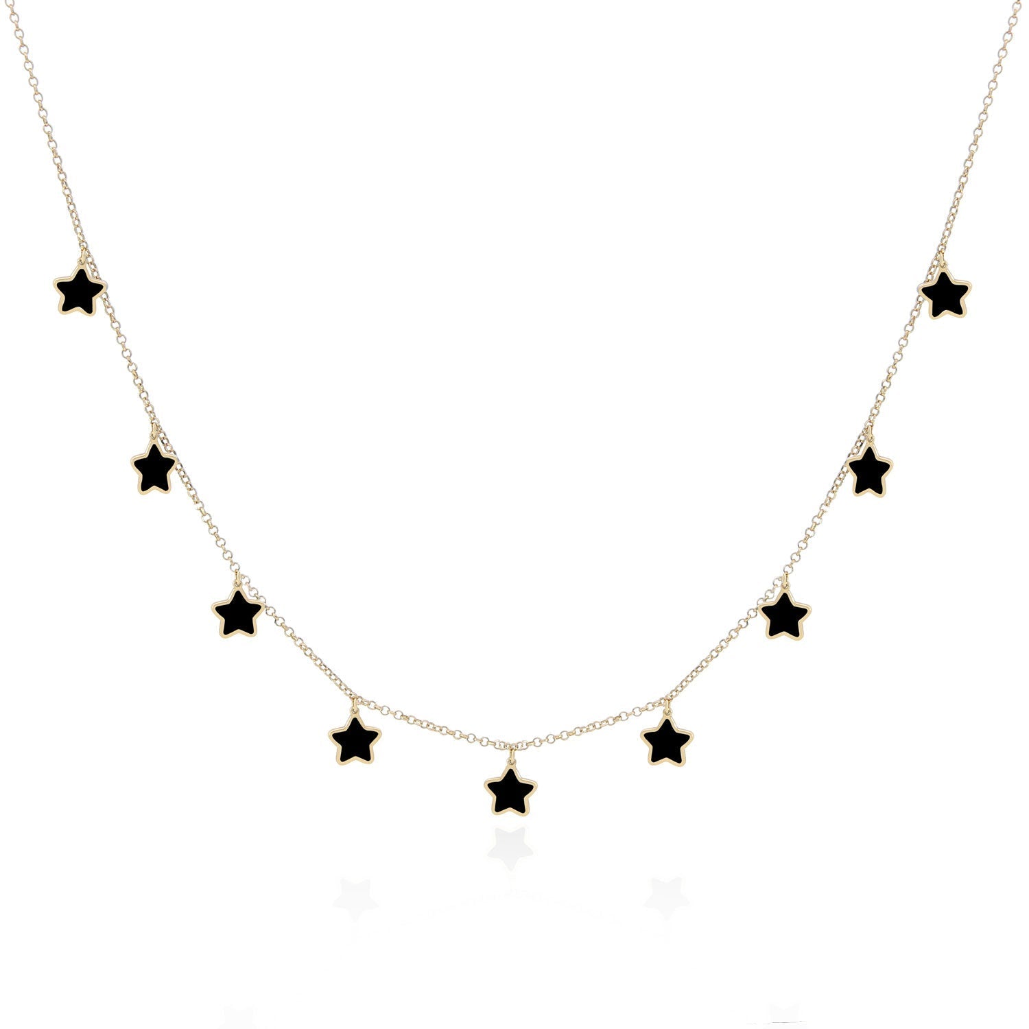 Onyx Star Dangle Necklace
