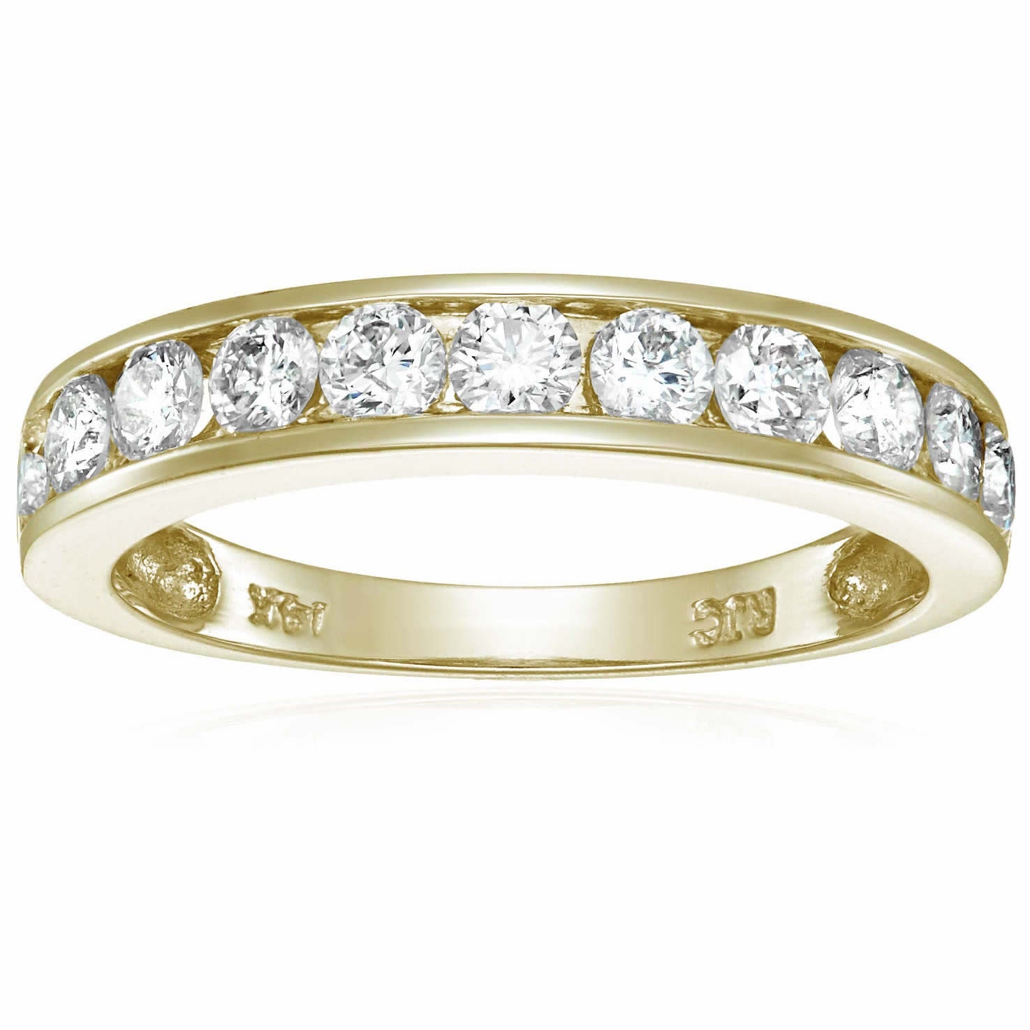 1 Cttw Wedding Band For Women 14K Gold Classic Diamond Wedding Band In Channel Set