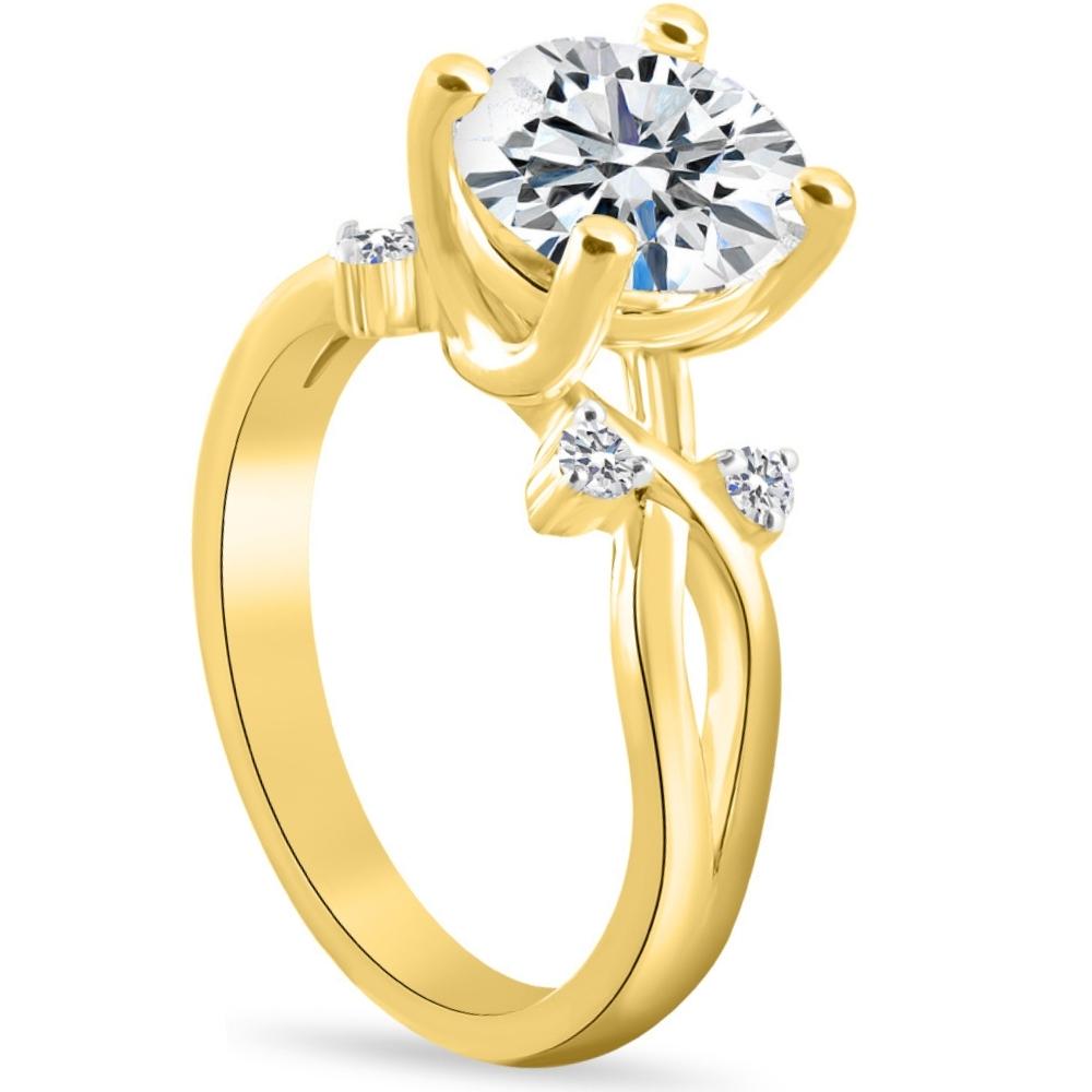 2 5/8 ct Moissanite & Diamond Twist Engagement Ring in 10k Yellow Gold