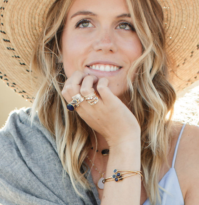 Marcia Wire Wrap Ring with Grey Comet Swarovski Crystals