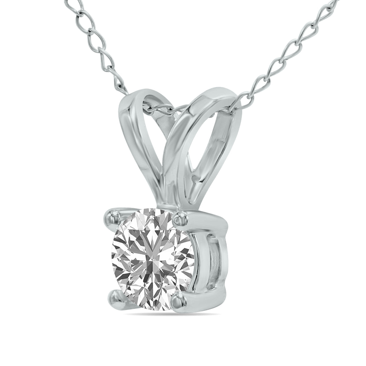 Lab Grown 1/2 Carat Diamond Solitaire Pendant In 14K White Gold