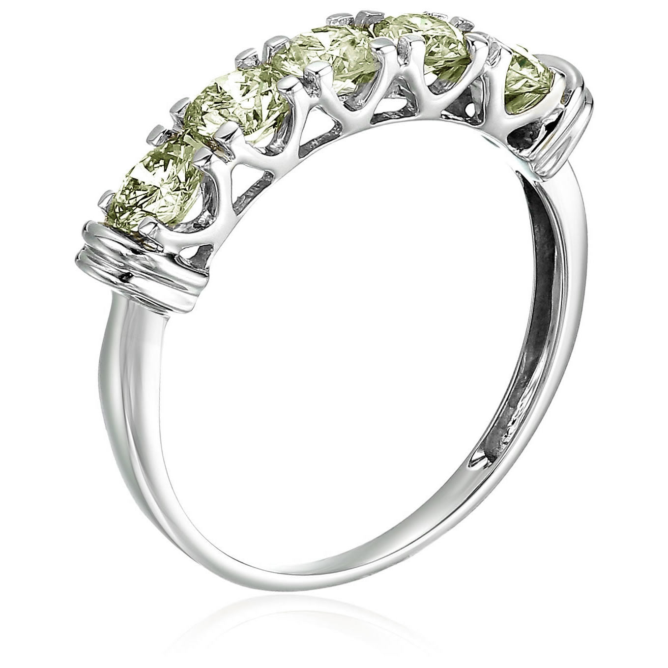 1 Cttw 5 Stone Diamond Wedding Engagement Ring 14K Gold Light Yellow