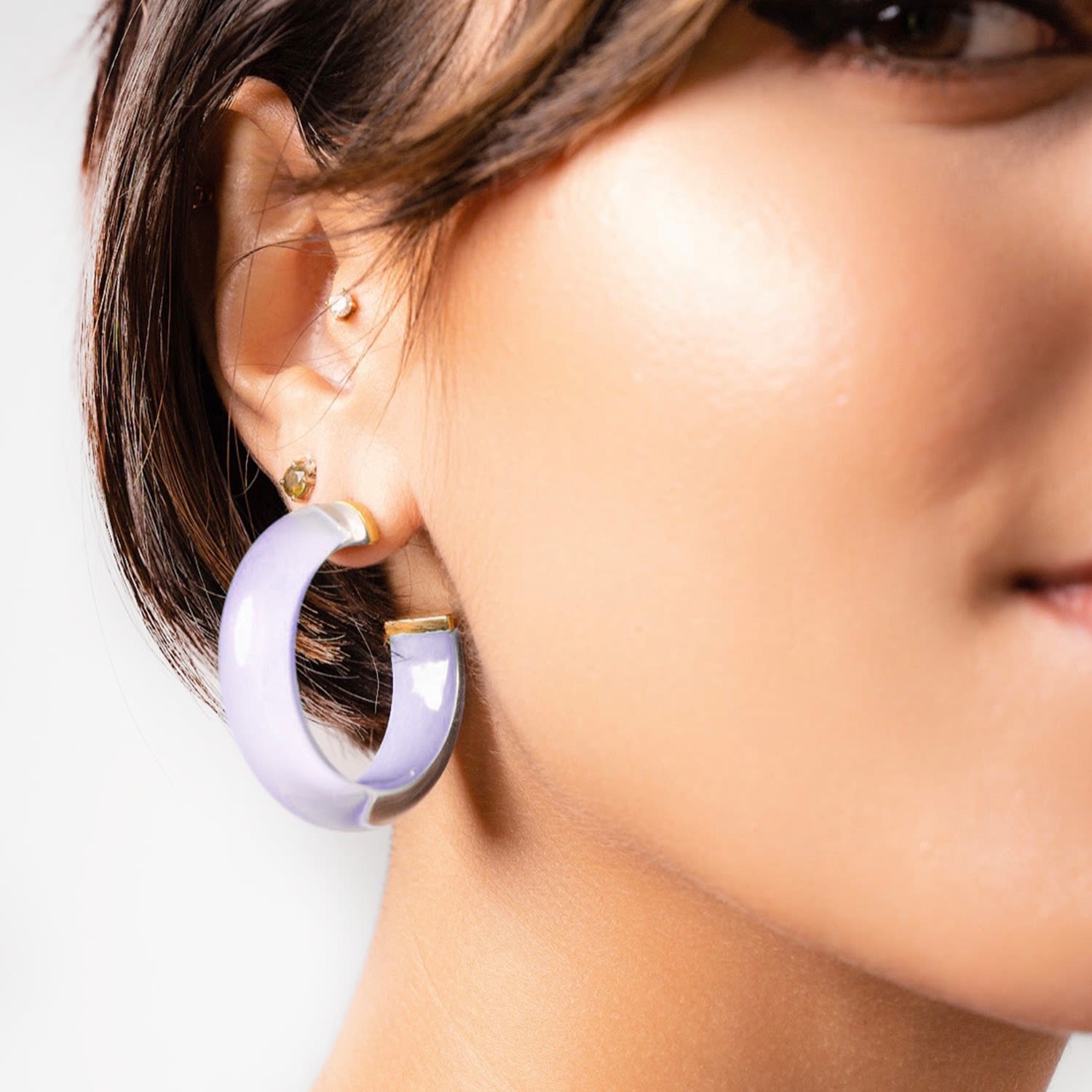 Small Illusion Hoops In Lavender