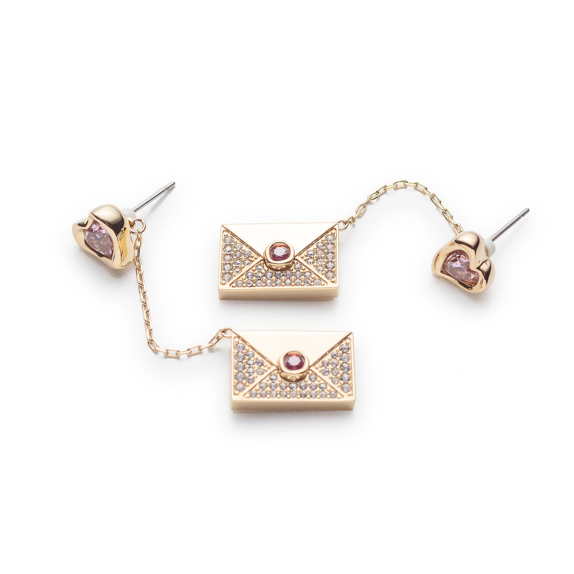 Swarovski Women's Letra Red Crystal Earrings