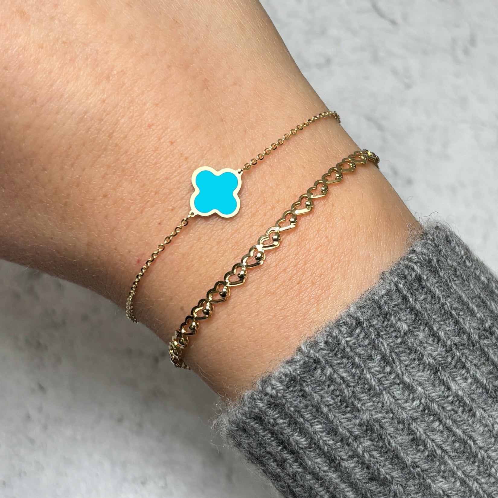 Small Turquoise Single Clover Bracelet