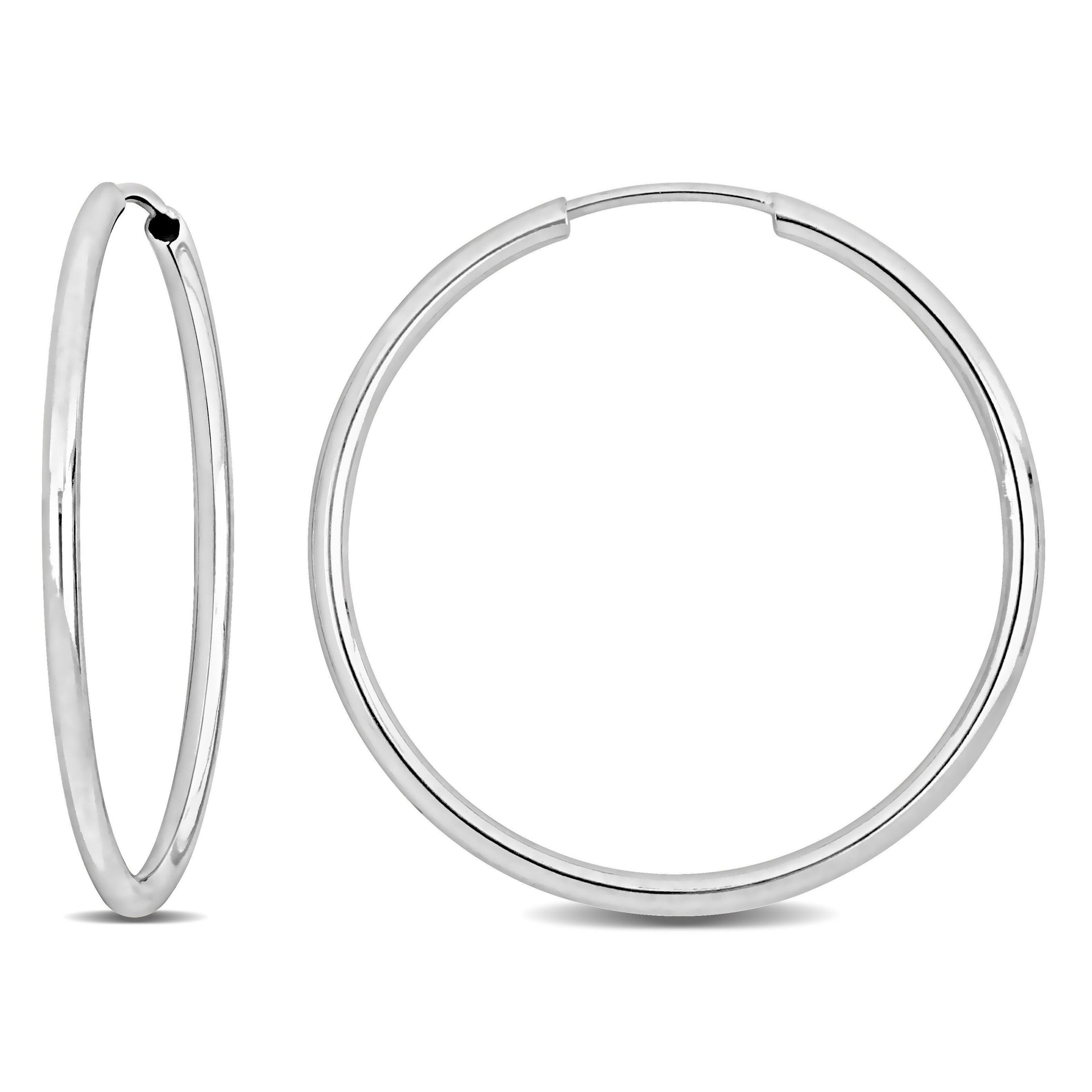 Mimi & Max 25mm Hoop Earrings in 14k White Gold
