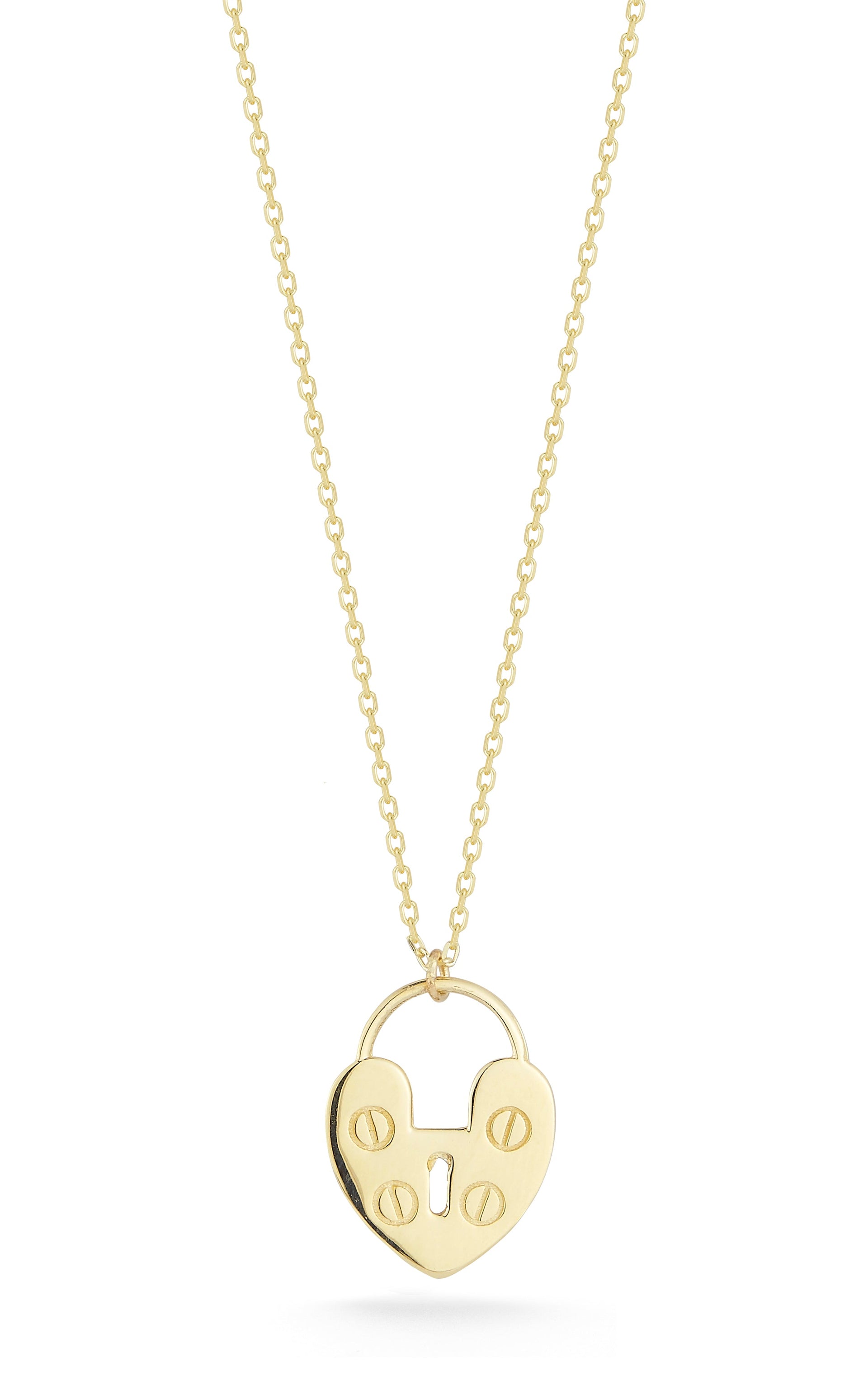 14K Gold Padlock Necklace
