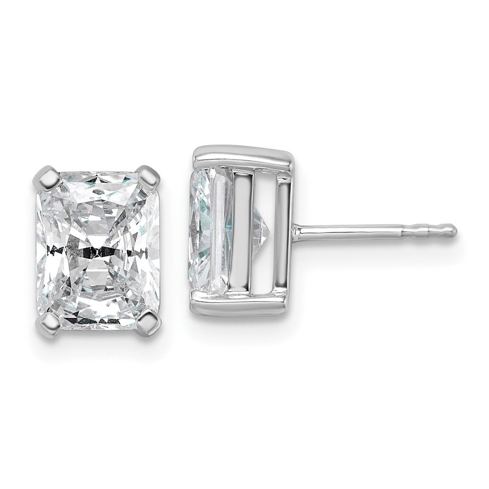 14k White Gold 4 CTW Radiant Cut Lab Grown Diamond Stud Earrings