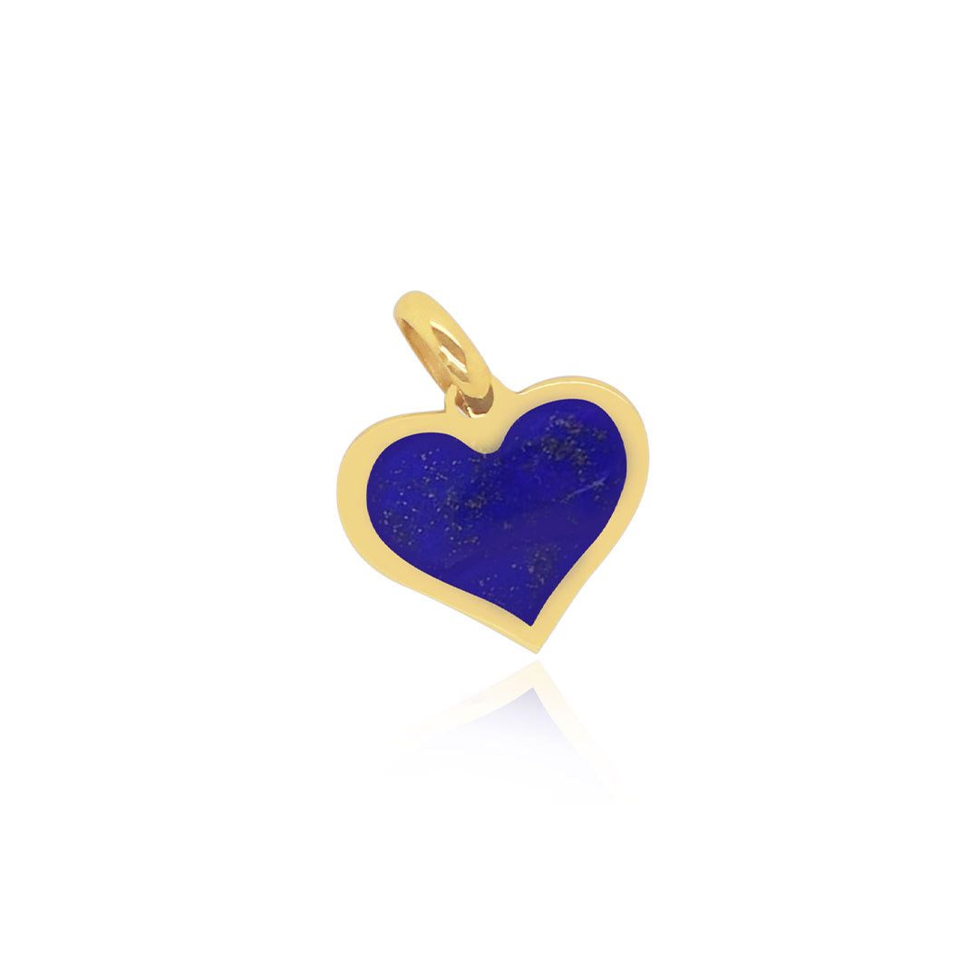 Lapis Heart Charm 14mm