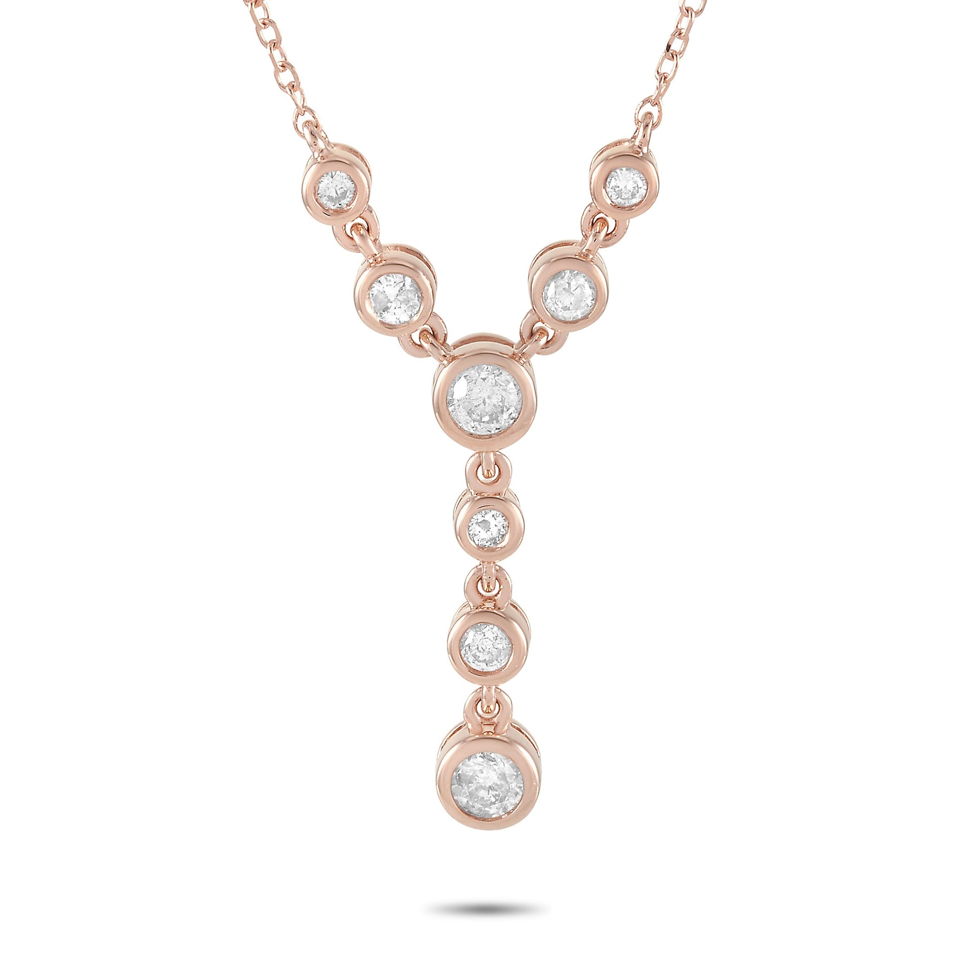 14K Rose Gold 0.25 ct Diamond Pendant Necklace