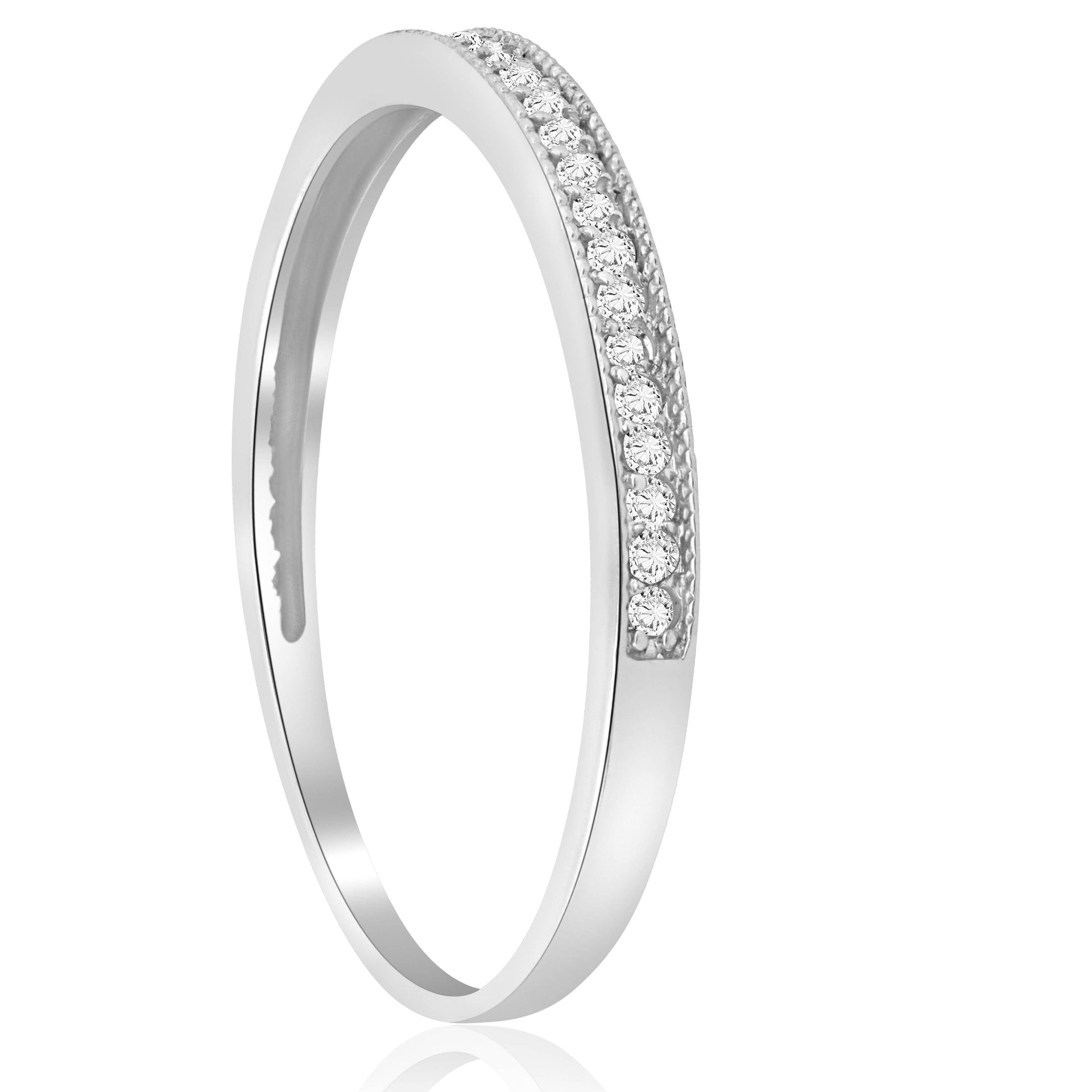 1/8 ct Diamond Wedding Ring 14K White Gold