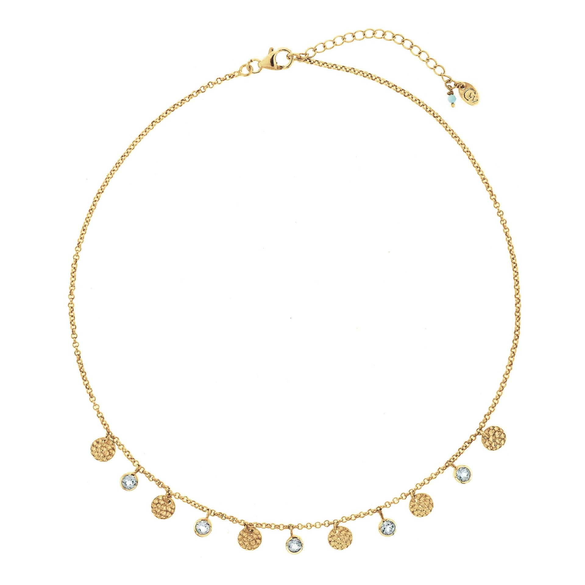 Lakshmi Gold Vermeil Necklace - Blue Topaz
