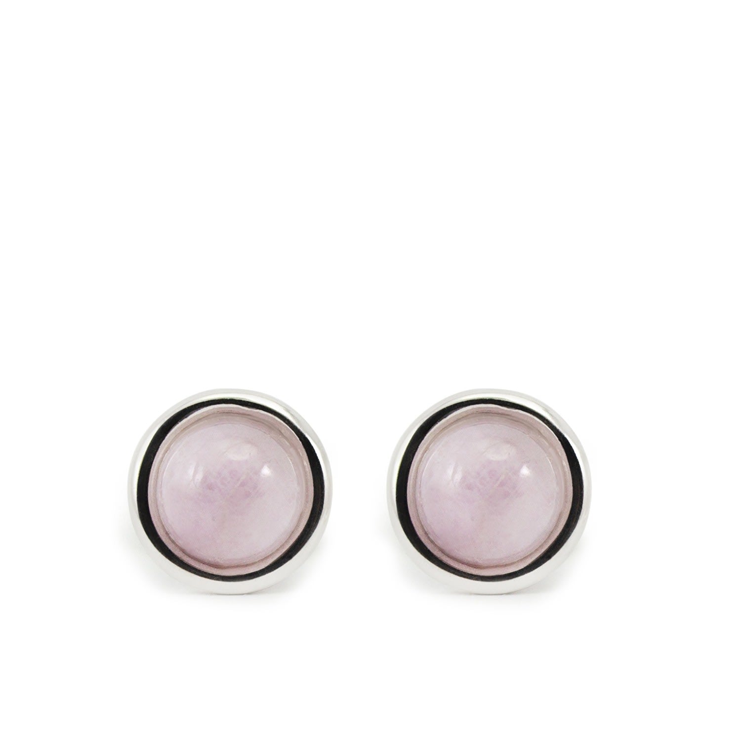Satellite Sterling Silver Kunzite Stud Earrings