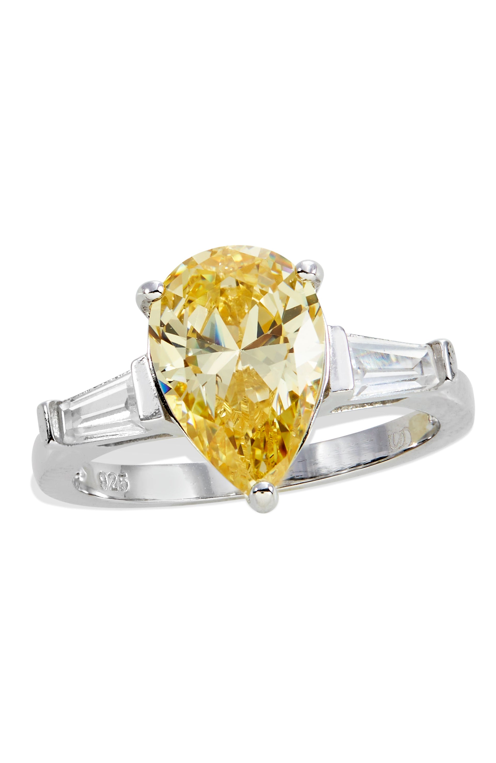 Sterling Silver Canary CZ Ring