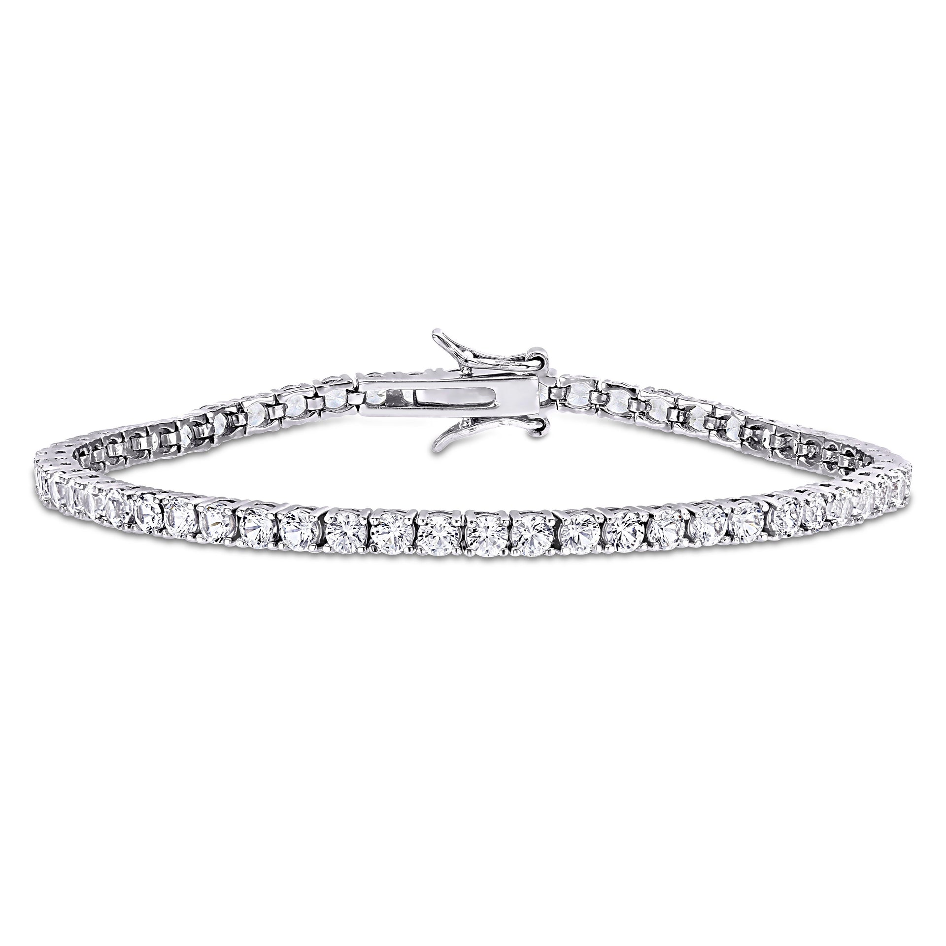 8 1/4 ct TW Created White Sapphire Tennis Bracelet in Sterling Silver