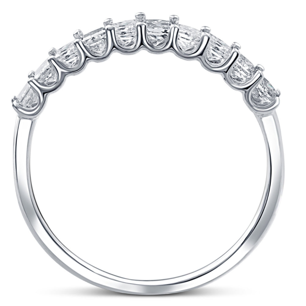 1/2 ct Princess Cut Diamond U-Prong Wedding Ring 10k White Gold