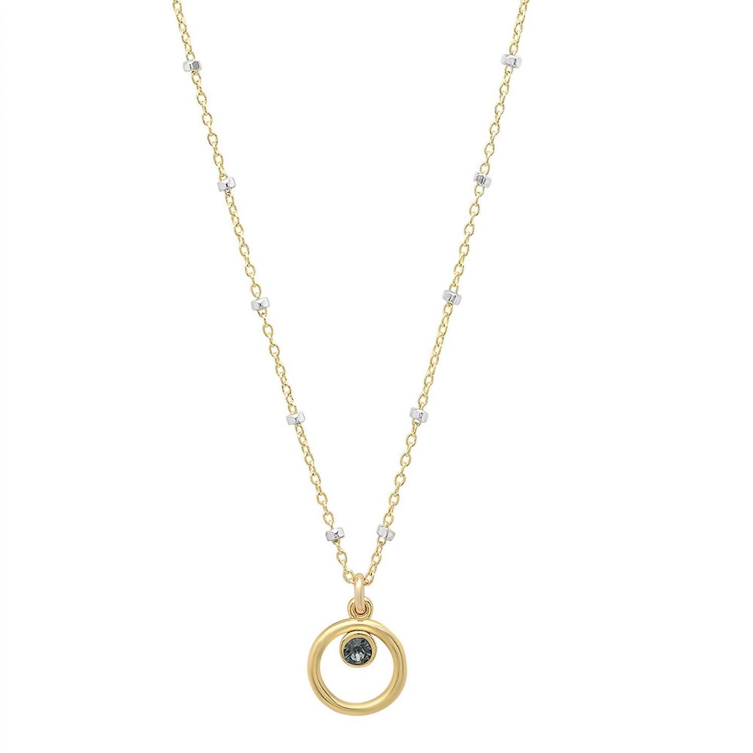 Women's Eternity Circle Necklace In Vermeil/blackdiamond