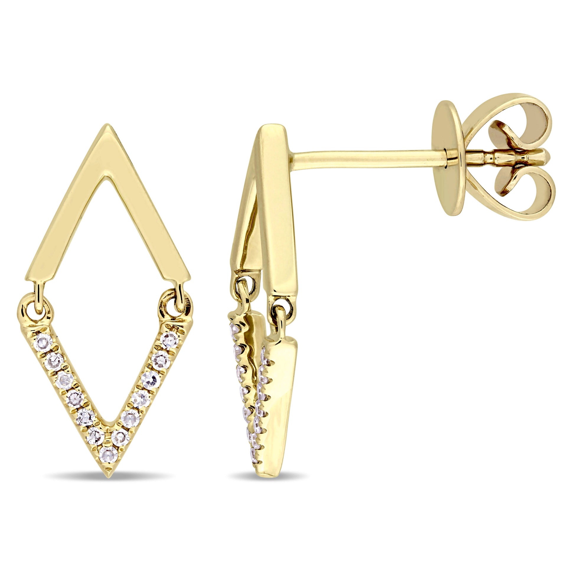 Mimi & Max Diamond Accent Geometric Earrings in 14k Yellow Gold