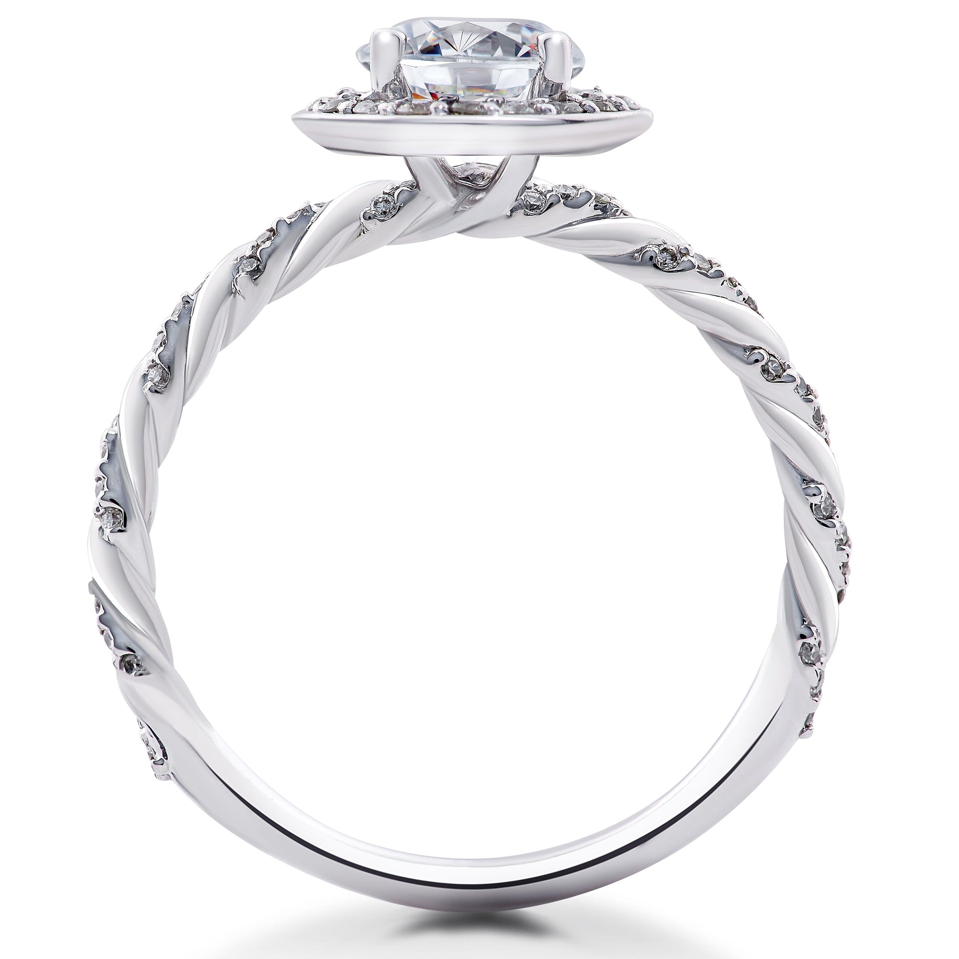 1 ct Lab Grown Diamond McKenna Halo Engagement Ring 14k White, Yellow, Rose Gold