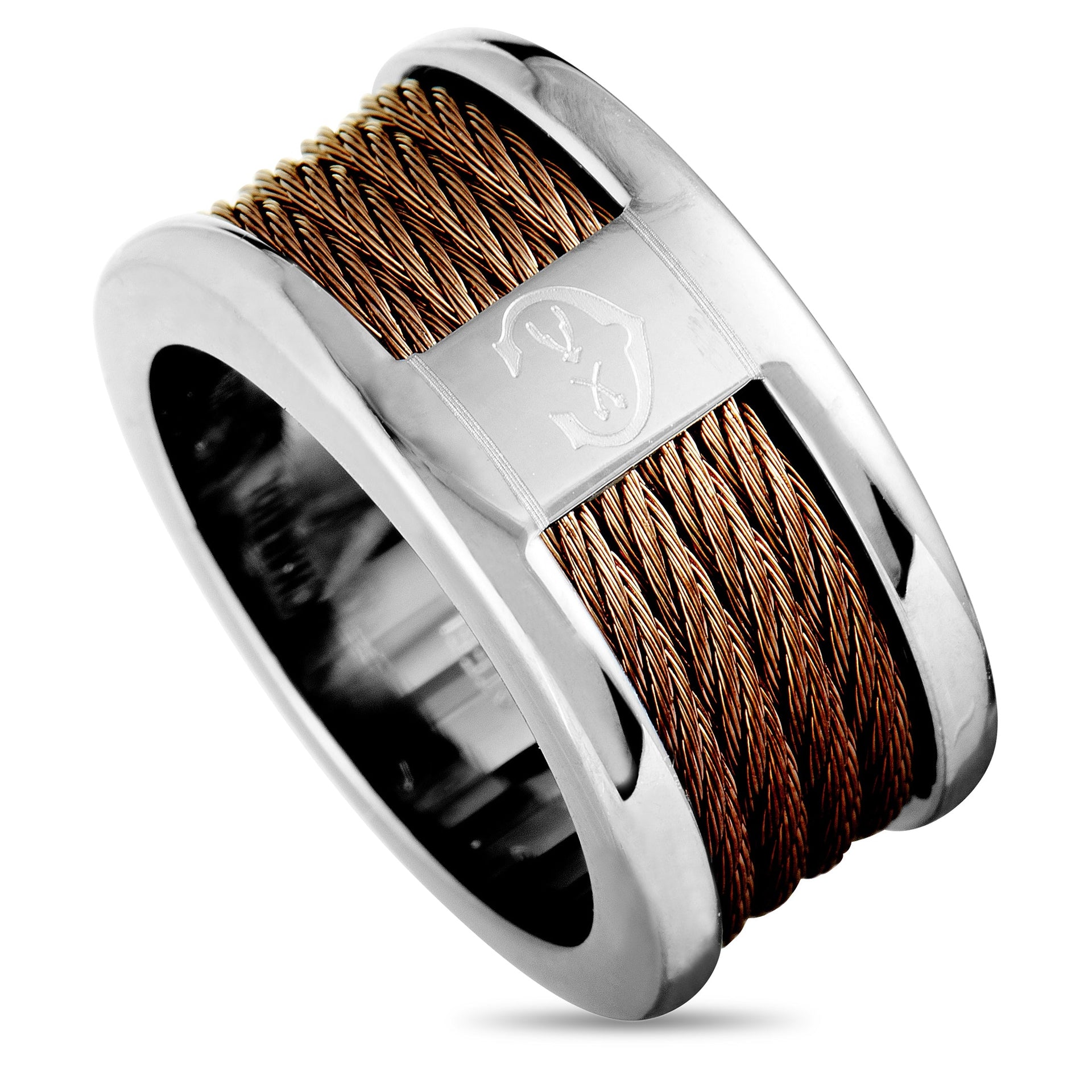 Forever Stainless Steel and Bronze PVD Cable Band Ring