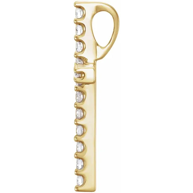 1/3 Ct Diamond Cross Pendant Necklace 18' 10k Yellow Gold 21mm Tall
