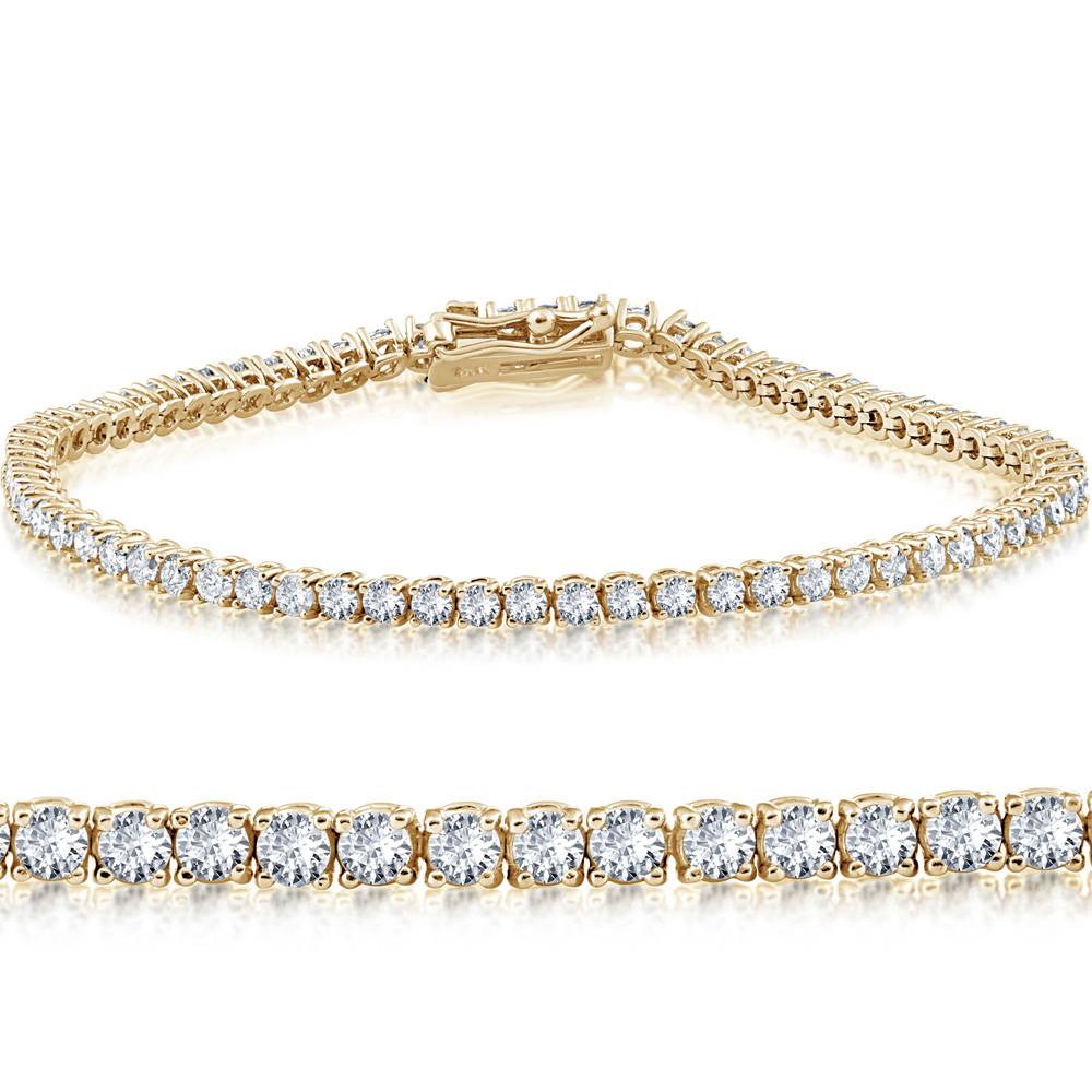 2 Ct Lab Grown Diamond Tennis Bracelet 7' 14k Yellow Gold