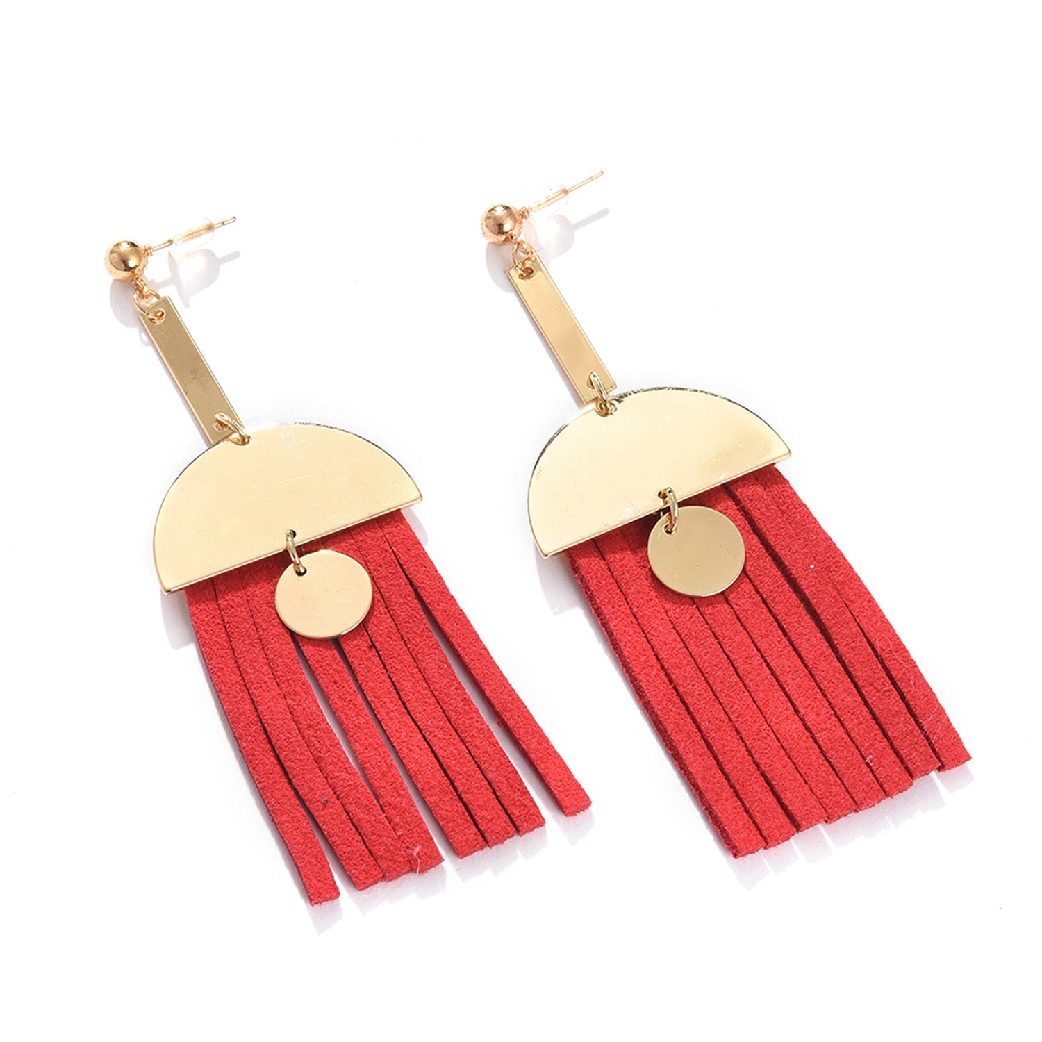 Red Color Gold Plated Designer Drop Earring For Women's