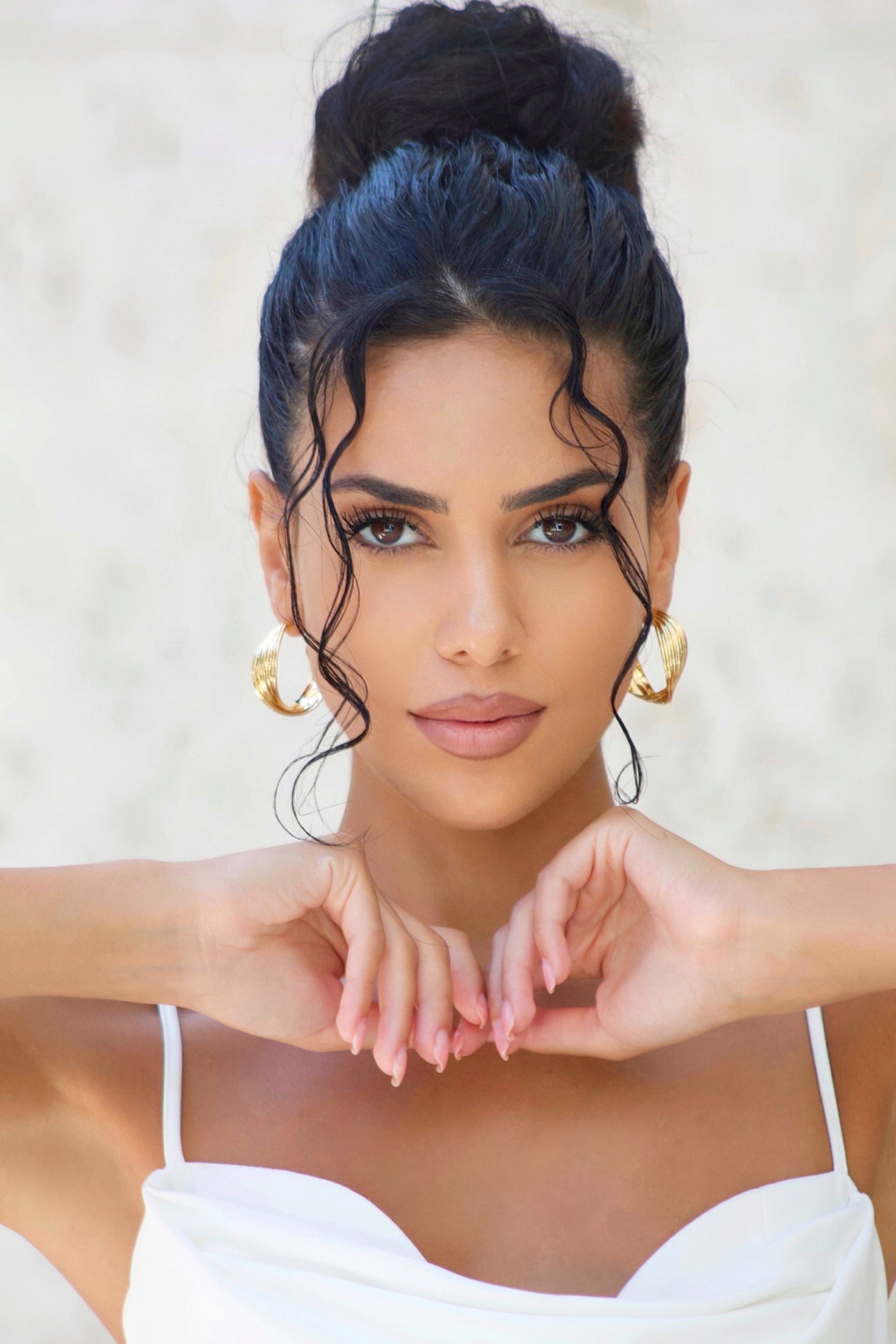 Golden Wave Hoop Earrings