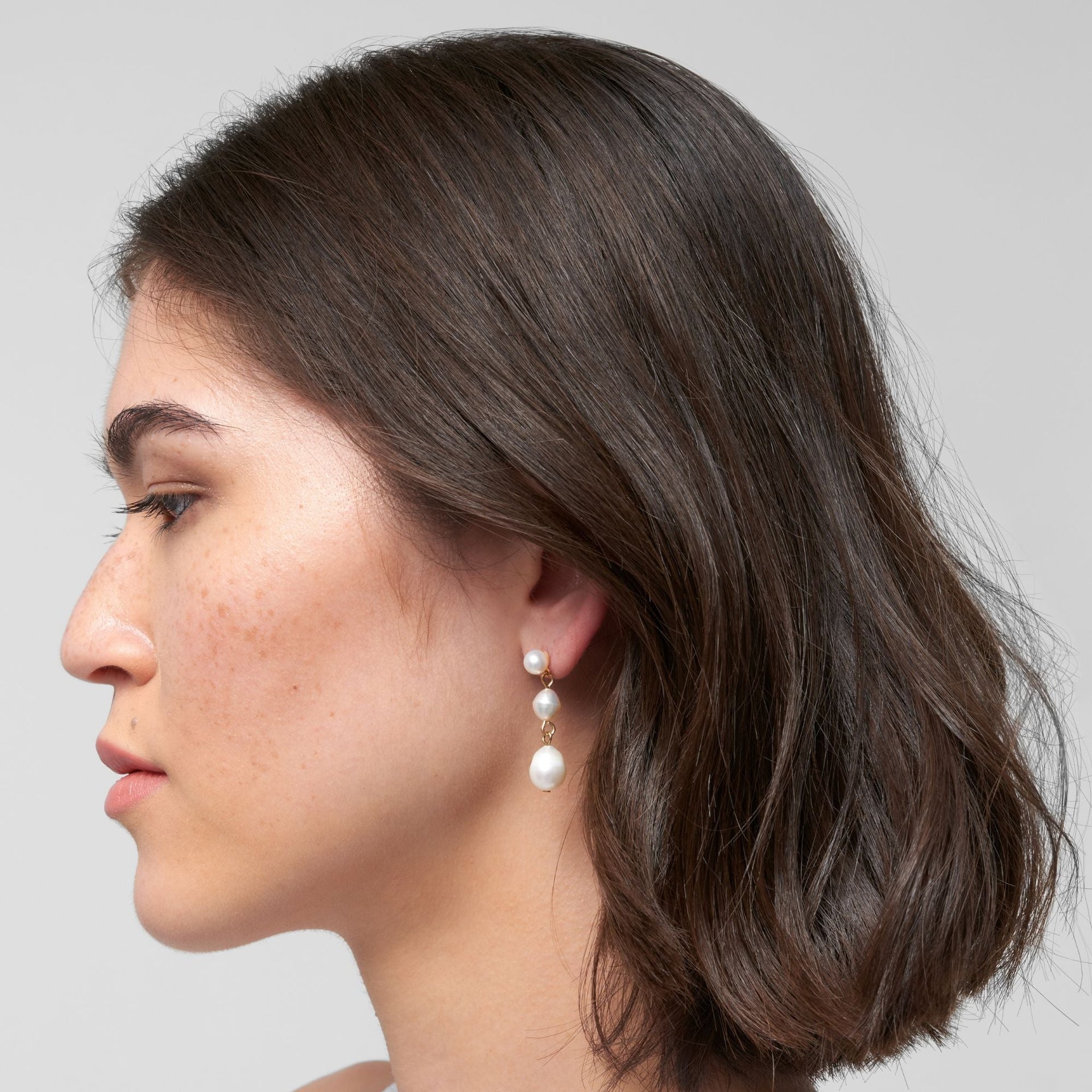 14k Gold Plated Freshwater Wire Wrapped 3-Drop Earrings