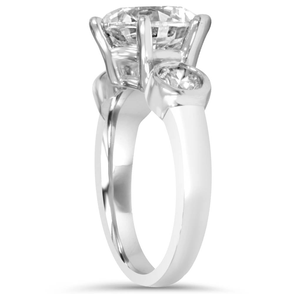 4.00CT Diamond Engagement Ring 14K White Gold