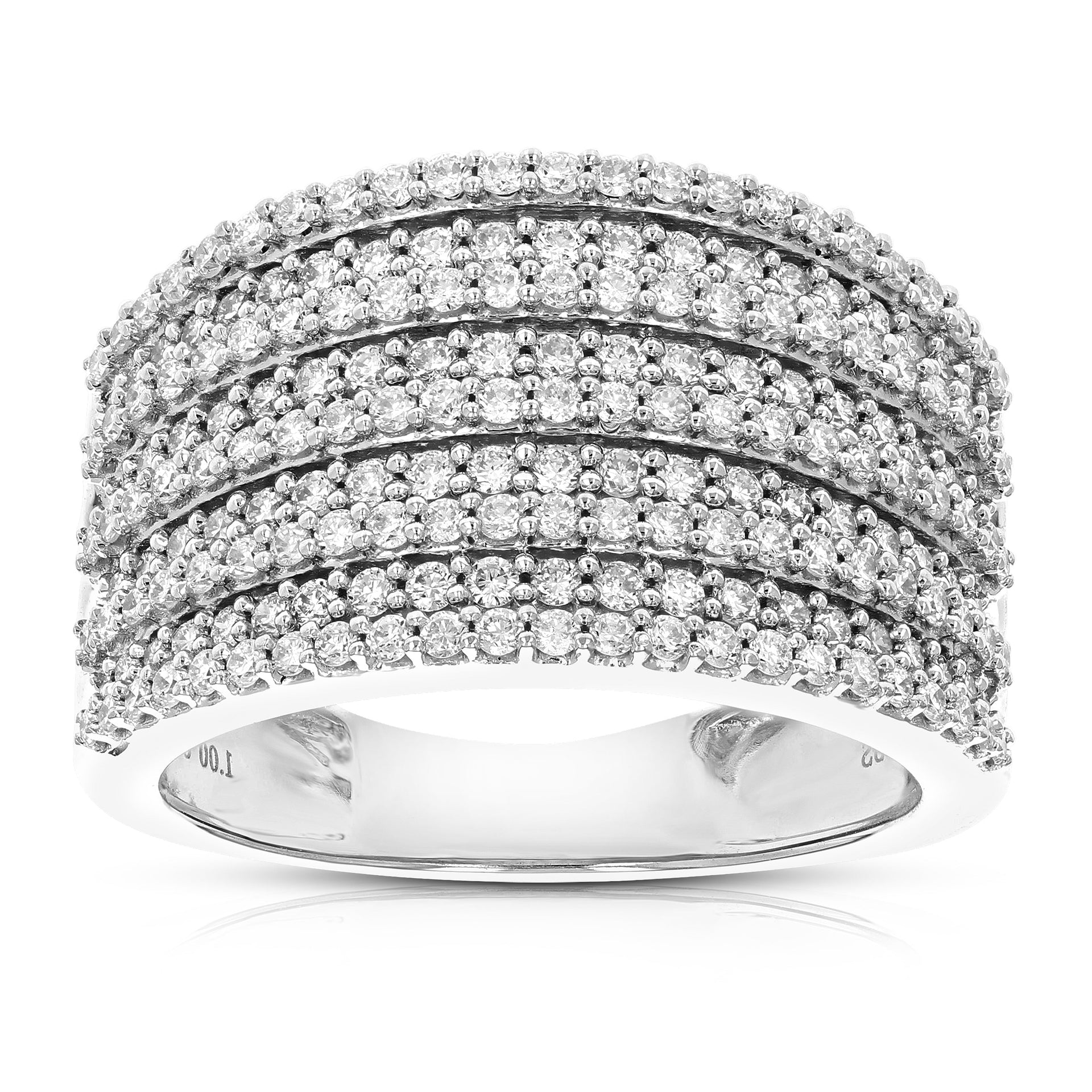 1 Cttw Lab Created Diamond Wedding Band .925 Sterling Silver Prong Size 5-9