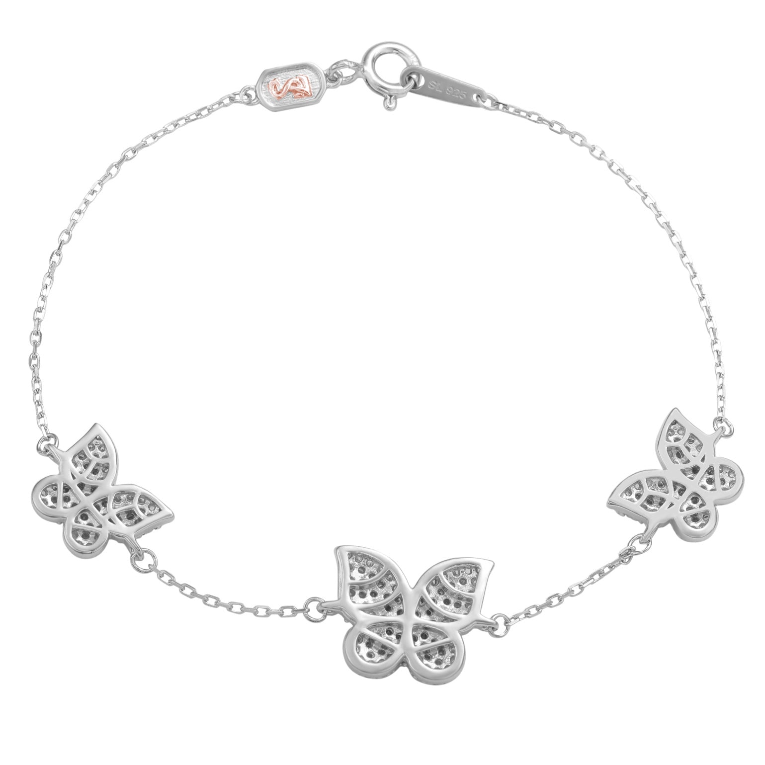 Suzy Levian Sterling Silver Cubic Zirconia Butterfly Bracelet