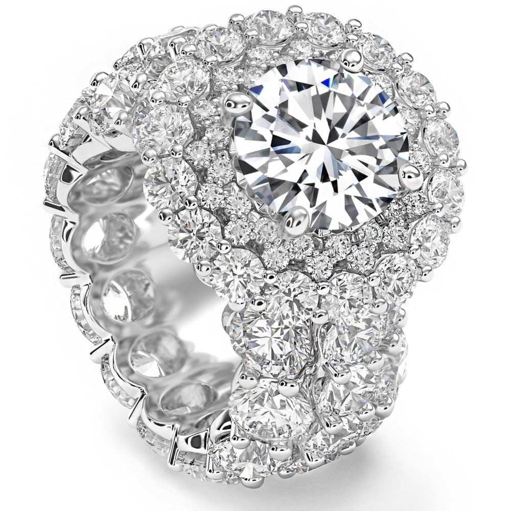 26Ct TW Diamond & Moissanite Engagement Ring in 14k Gold Lab Grown