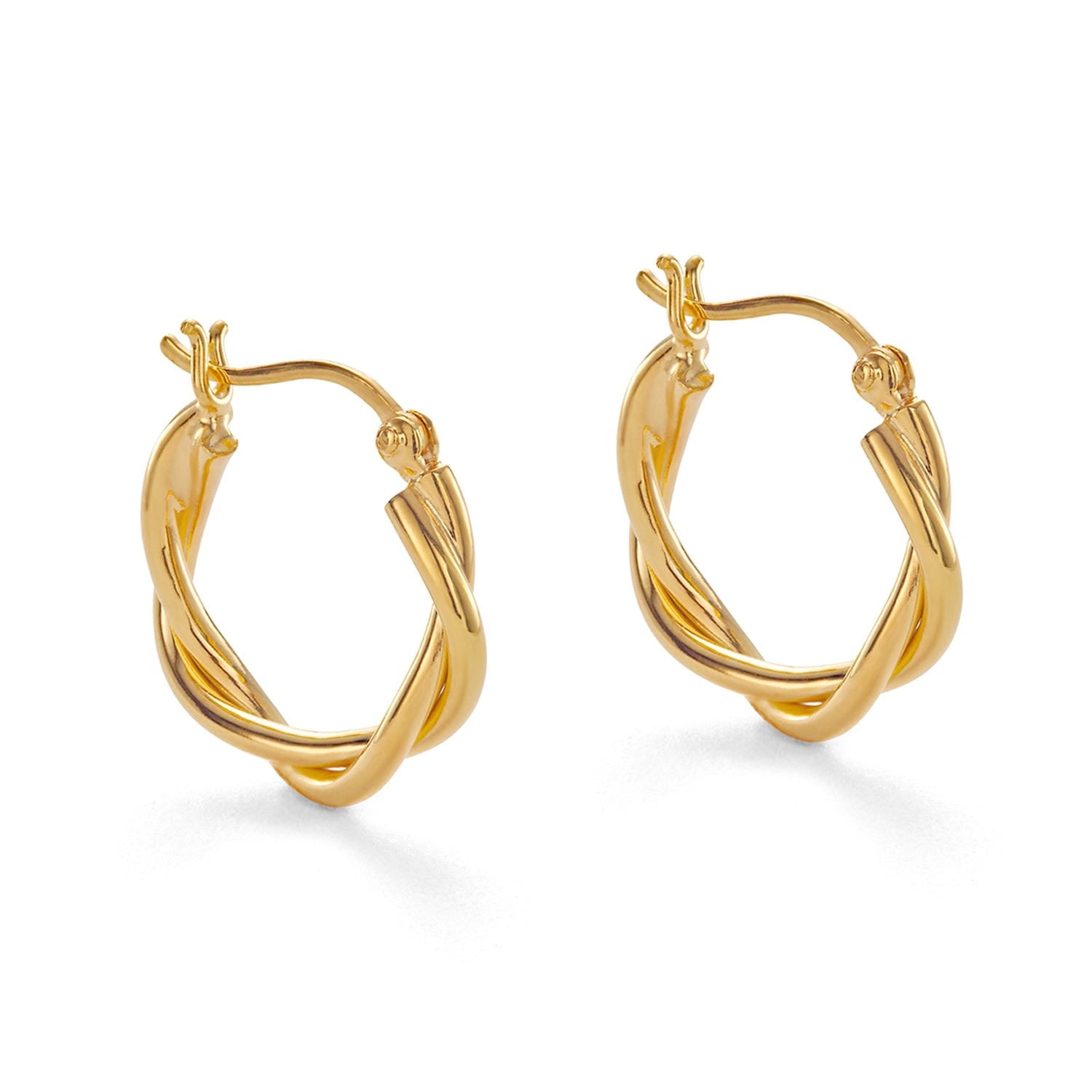 Relaxed Braid Gold Hoop Earrings