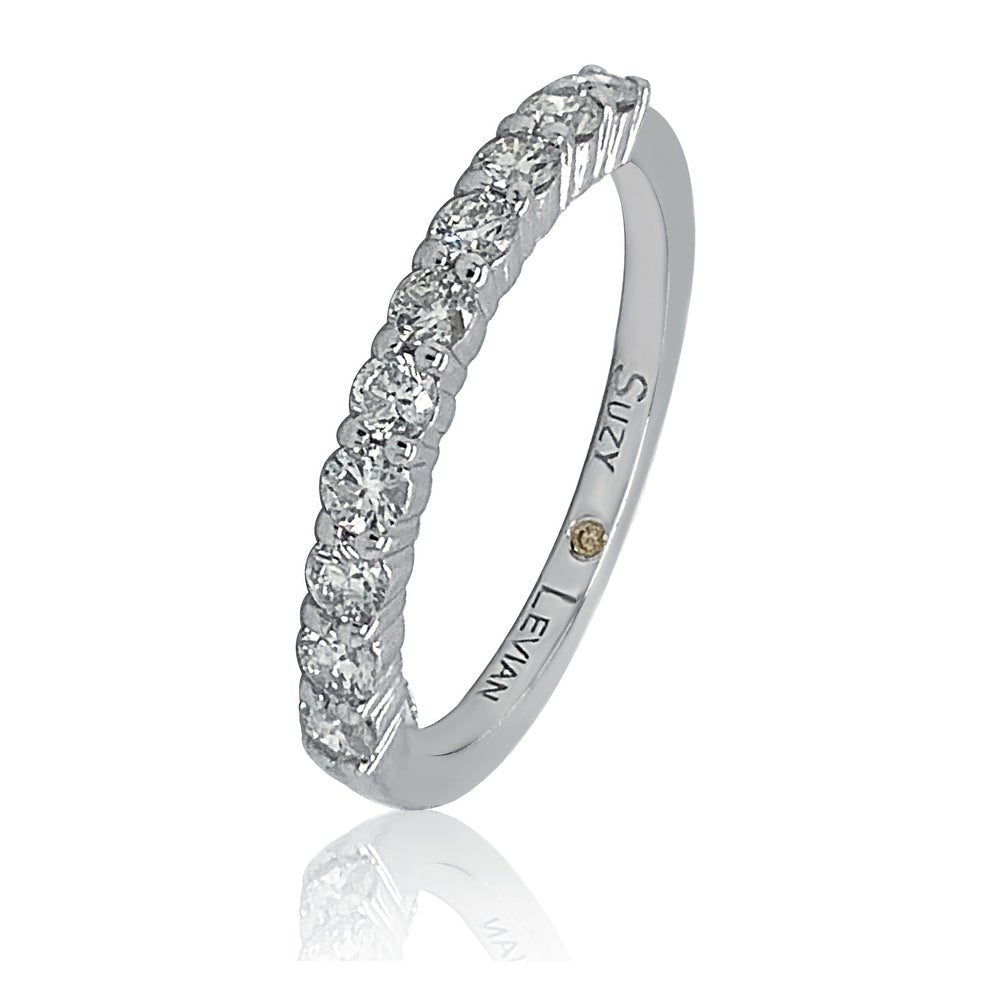 Suzy Levian 14K White Gold 0.50 cttw Diamond Eternity Half Band