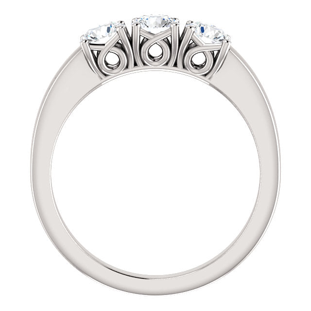 5/8ct 3-Stone Diamond Engagement Ring 14k White, Yellow, or Rose Gold